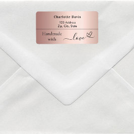 手作り愛バラ金ゴールド名差出人住所 ラベル