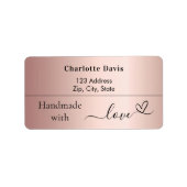 手作り愛バラ金ゴールド名差出人住所 ラベル (正面)