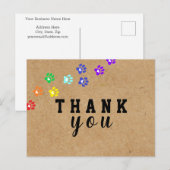 手作り感のある犬の虹の肉球カスタム感謝ポストカード ポストカード (正面/裏面)