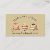 手作り手作りケーキベーカリーペストリーヴィンテージ 名刺 (正面)
