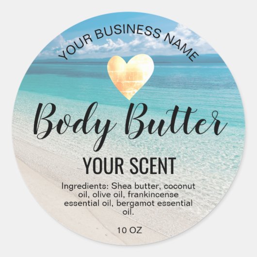 手作り手作り体スクラブ夏ビーチ ラウンドシール (正面)