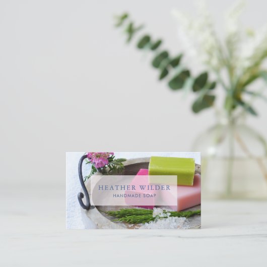 手作り手作り石鹸製品ビジネスカード 名刺 (スタンド正面)