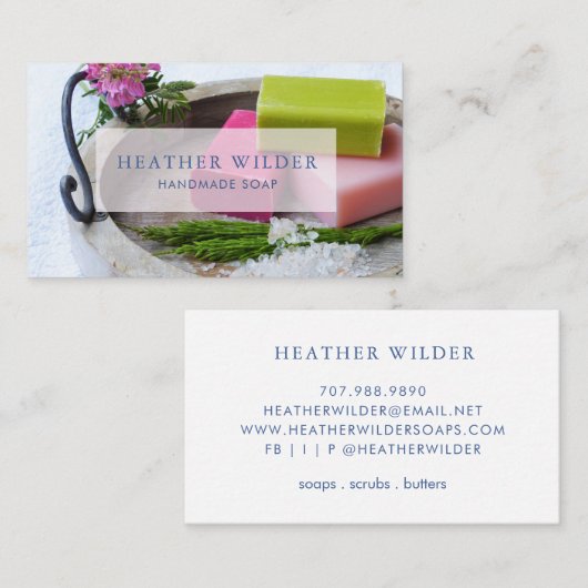 手作り手作り石鹸製品ビジネスカード 名刺 (正面/裏面)