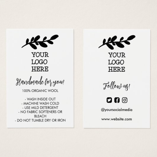 手作り手洗い説明書ソーシャルメディアのロゴ (正面&裏面)