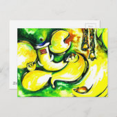 手作り抽象芸術絵を描のガネシャ卿 ポストカード (正面/裏面)