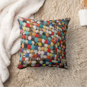 手作り数々のの色のパッチワーク、円の枕。 クッション (ブランケット)