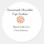 手作り料理人があなたのテキスト名を追加カスタムスロー ラウンドシール (正面)