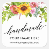 手作り書ひまわりフローラ小 スクエアシール (正面)