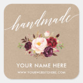 手作り書道ブルゴーニュフローラクラフトスモール スクエアシール (正面)