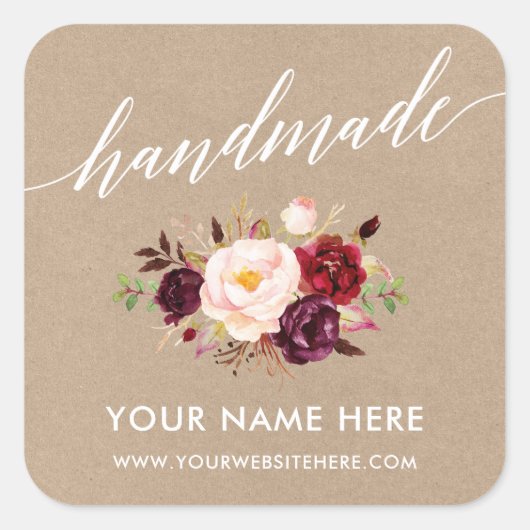 手作り書道ブルゴーニュフローラクラフトスモール スクエアシール (正面)