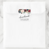 手作り書道ブルゴーニュブルーフローラ小 スクエアシール (バッグ)