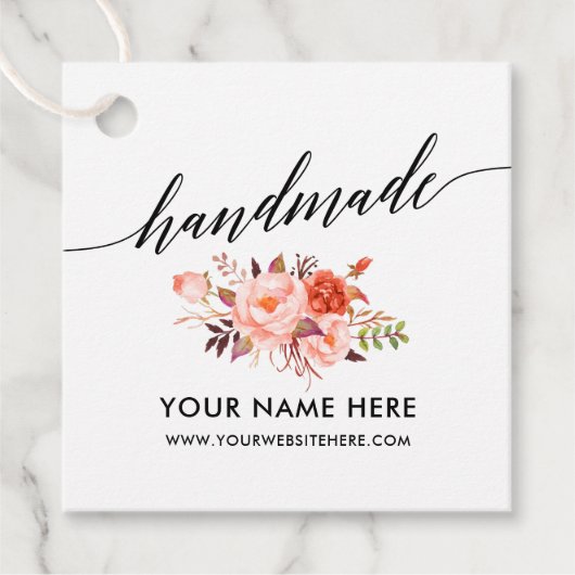 手作り書道水彩珊瑚フローラ フェイバータグ (正面)