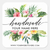 手作り書道熱帯フローラ スクエアシール (正面)