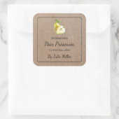 手作り梨の保存広場クラフト紙ラベル スクエアシール (バッグ)