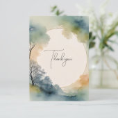 手作り水彩葬儀サンキューカード サンキューカード (スタンド正面)