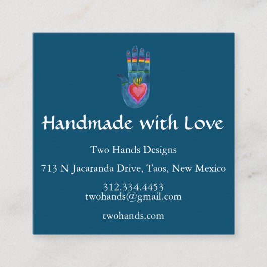 手作り治癒手柄パターカスタムン スクエア名刺 (正面)