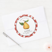 手作り洋梨保存瓶ラベル ラウンドシール (封筒)