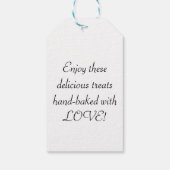 手作り焼いたの良いラベル – 愛で作られた！ ギフトタグ (裏面)