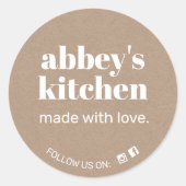 手作り焼いたグッズあなたのロゴクラフトを追加 ラウンドシール (正面)