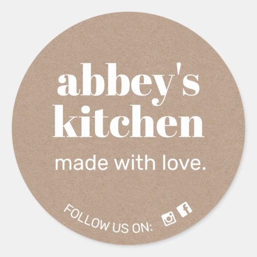 手作り焼いたグッズあなたのロゴクラフトを追加 ラウンドシール (正面)