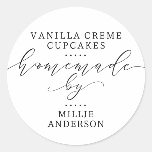 手作り焼いたグッズ手書きスクリプトビジネス ラウンドシール (正面)