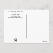 手作り犬虹色肉球カスタム感謝ポストカード ポストカード (裏面)