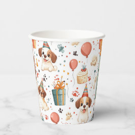 手作り現金封筒 – 犬誕生日テーマ 紙コップ