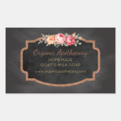 手作り石けんヴィンテージ黒板製品ラベル 長方形シール (正面)