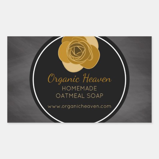 手作り石けんヴィンテージ黒板製品ラベル 長方形シール (正面)