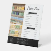 手作り石けん写真台座看板の価格表 台座サイン (正面)
