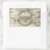 手作り石素朴けん木材国産ラベル 長方形シール (バッグ)