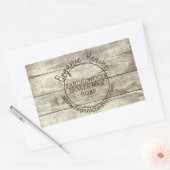 手作り石素朴けん木材国産ラベル 長方形シール (封筒)