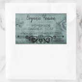 手作り石素朴けん木材国産ラベル 長方形シール (バッグ)