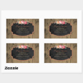 手作り石素朴けん木黒板製品ラベル 長方形シール (シート)