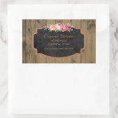 手作り石素朴けん木黒板製品ラベル 長方形シール (バッグ)