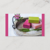 手作り石鹸あなたの名前を追加パープル 名刺 (裏面)