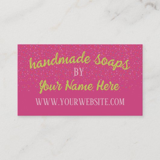 手作り石鹸あなたの名前を追加パープル 名刺 (正面)
