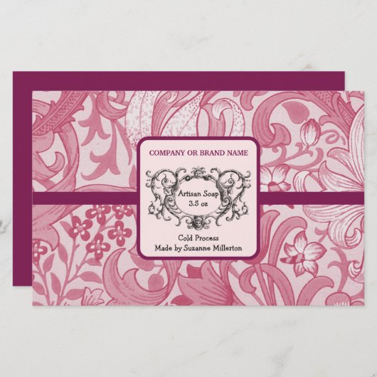 手作り石鹸ラッピング紙ヴィンテージデザインシート (正面/裏面)