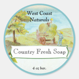 手作り石鹸ラベル – カントリーシーン ラウンドシール