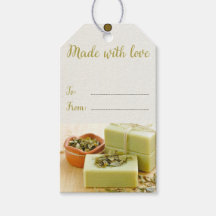 手作り石鹸ラベル。真心を込めて