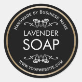 手作り石鹸ヴィンテージフローラ平黒 ラウンドシール (正面)