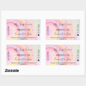 手作り石鹸 パステルユニコーン レインボーマーブル 長方形シール (シート)