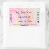 手作り石鹸 パステルユニコーン レインボーマーブル 長方形シール (バッグ)