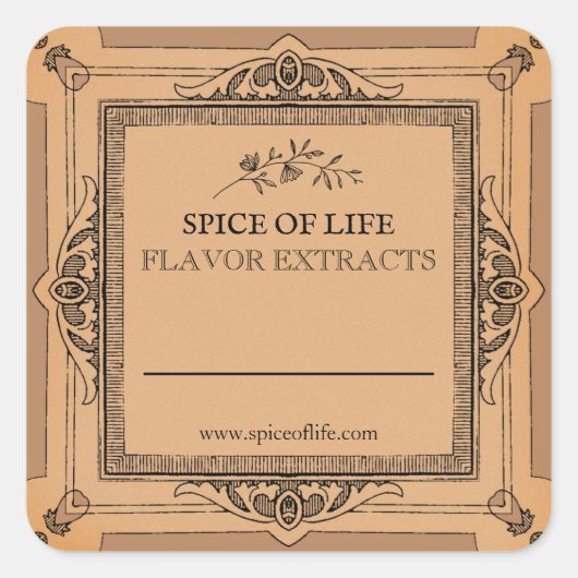 手作り空白ののフレーバー抽出ラベル スクエアシール (正面)