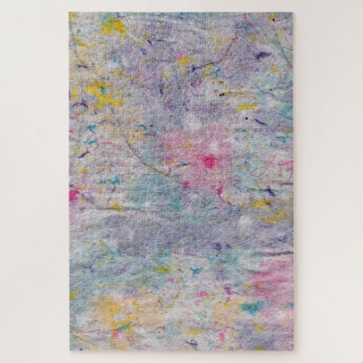 手作り紙カラフルとパルプアクセント ジグソーパズル (縦)