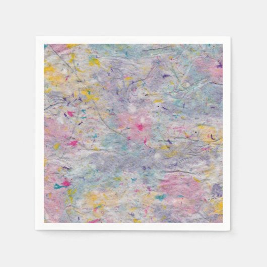 手作り紙カラフルとパルプアクセント スタンダードカクテルナプキン (正面)