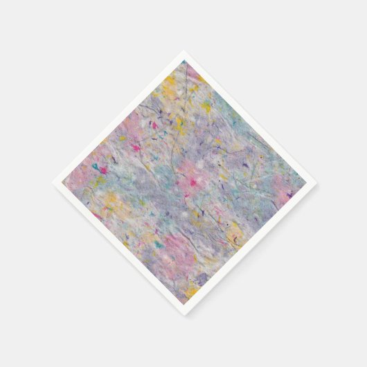 手作り紙カラフルとパルプアクセント スタンダードカクテルナプキン (角)