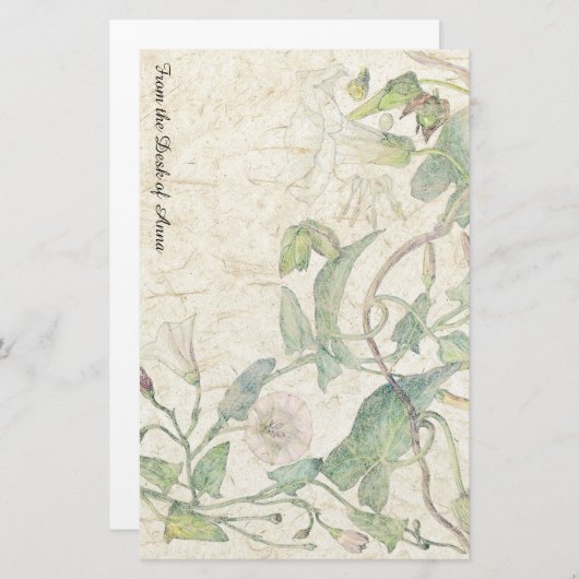 手作り紙朝顔花文房具 便箋 (正面/裏面)