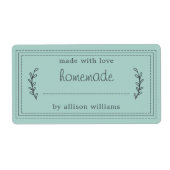 手作り素朴の商焼いた品が詰まり、青いラベルを貼る ラベル (正面)