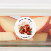 手作り素朴ストロベリージャムメイソンジャー ラベル (貼付)